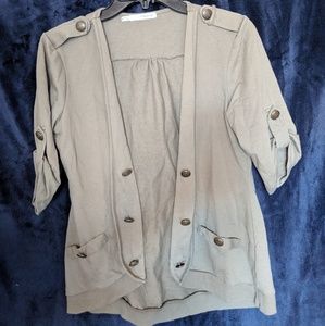 Army green cardigan
